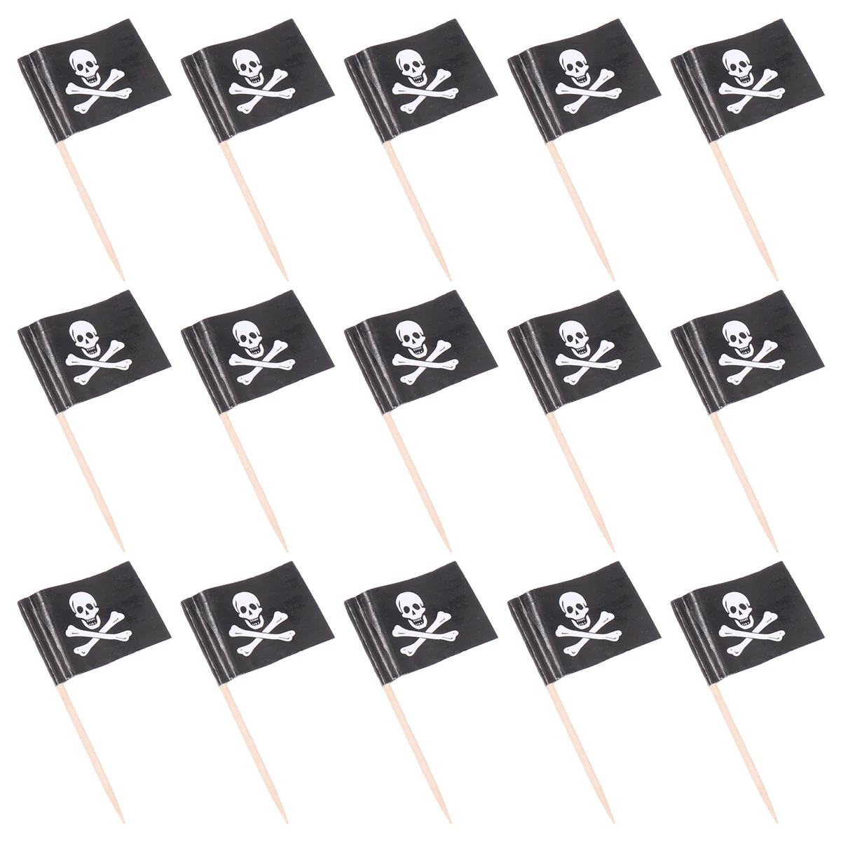 

100Pcs Pirate Flag Fruit Picks Halloween Cake Toppers Party Supplies for Home Ktv Bar Decor Cake Picks Fruit Bowl Decoration