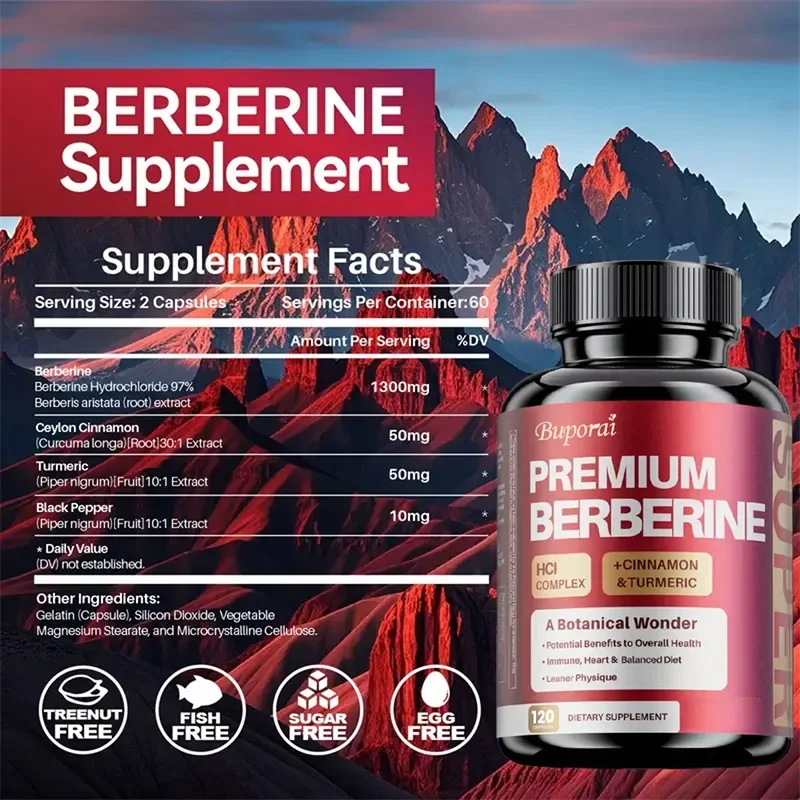 Premium Berberine - Support Overall Health and Immune Function, Promote Digestion, Enhance Energy, Anti-oxidant and Anti-aging