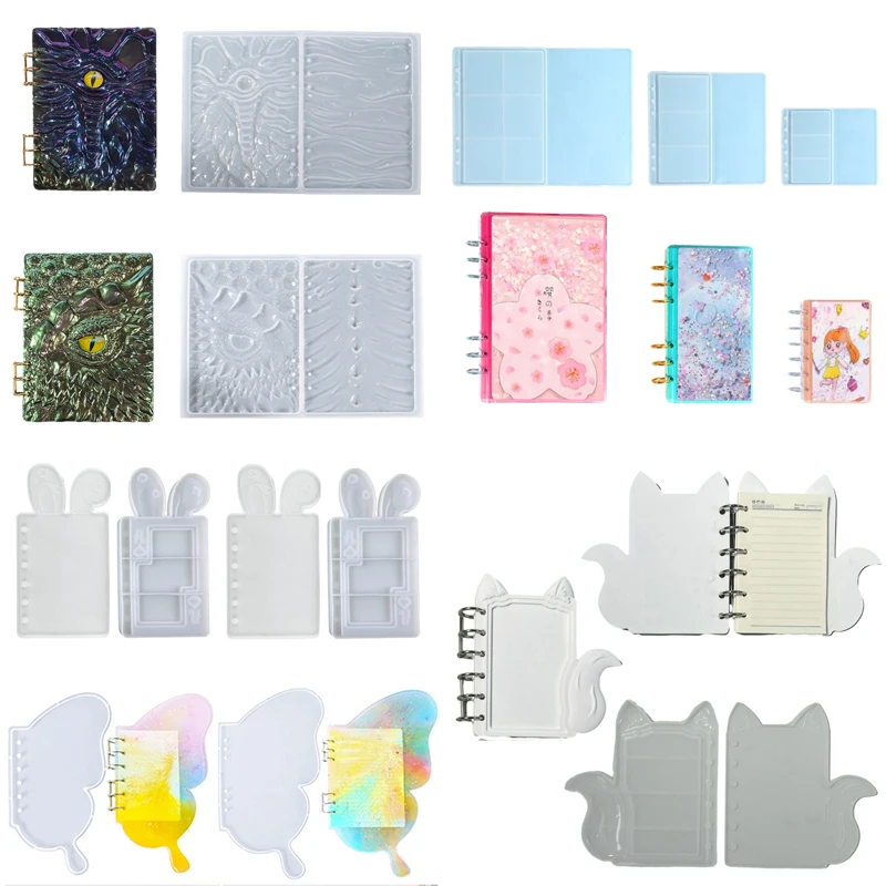 A5 A6 A7 Notebook Capa Silicone Molde para DIY Handmade Diário Livro Scrapbook Nota Livro Cristal Resina Epóxi Moldes Acessórios