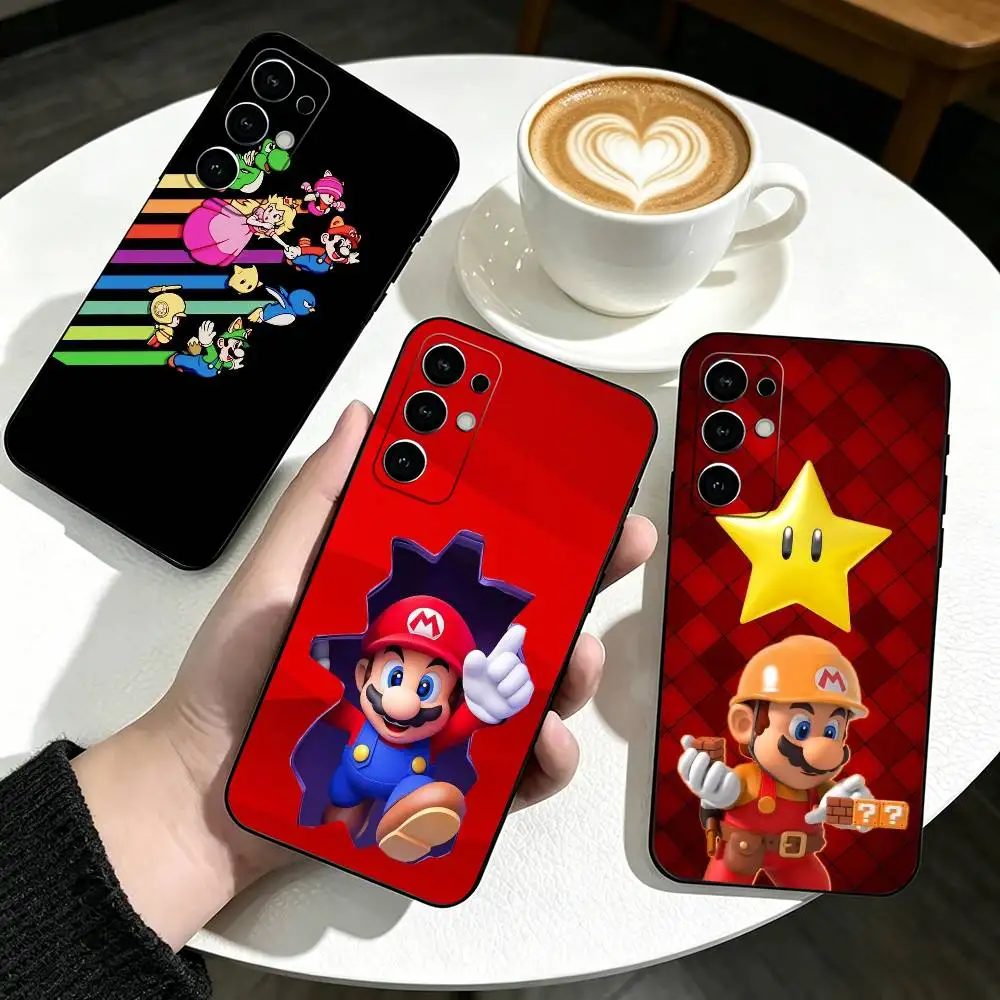 Games super m-mario Phone Case For Samsung S25,S24,S21,S22,S23,S30,Ultra,S20,Plus,Fe,Soft Silicone Black Cover