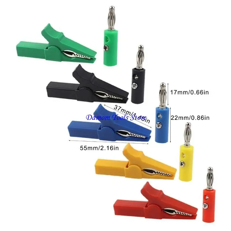 57BE 4mm Banana Plug Cable Clip Alligators Clip Banana Plug Test Probes Easy to Use
