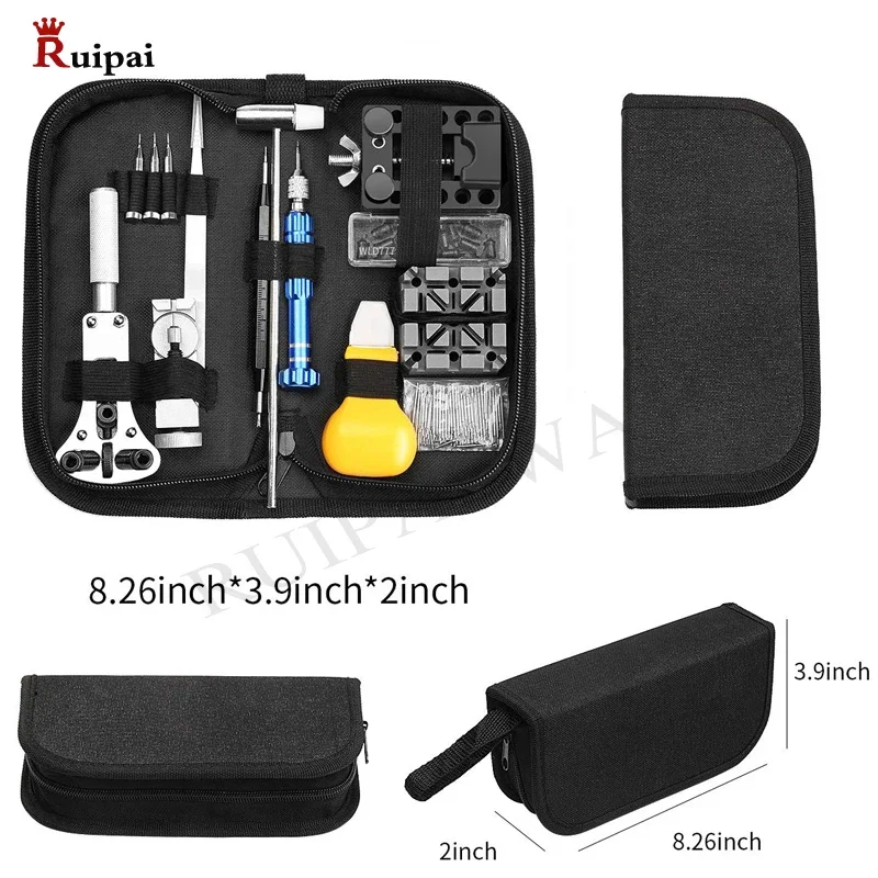 RUIPAI 144pcs Watch Repair Watch tools Back Case Opener Spring Bar Pin Hand Remover Horloge Gereedschap Reparatie Tool Kit Case image 6
