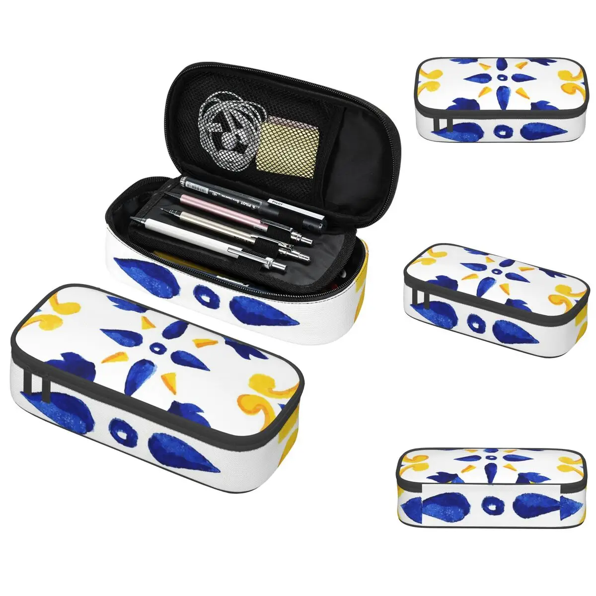 

Azulejo Portuguese Tile Watercolor Artwork Pencil Case for Kids School Pen Box Pencil Bag Stationery Supplies Pen Holder Bag