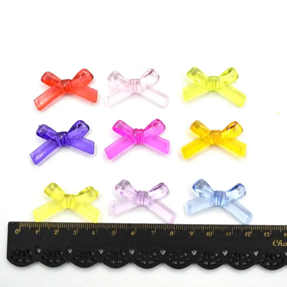 10/50pcs Multicolor Acrylic Bow Bead Loose Beads Decoration DIY Jewelry Headwear Necklace Making for Women