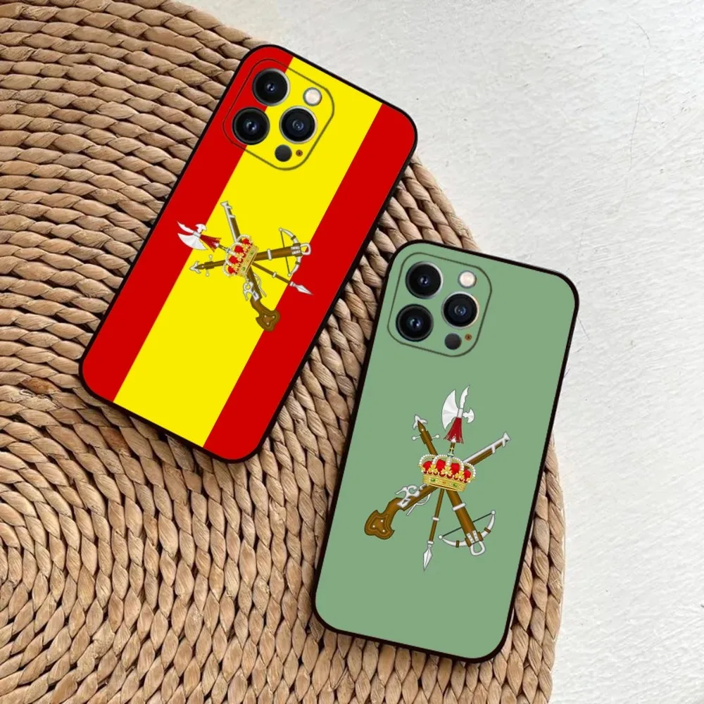 

Spanish Legion Phone Case For iPhone 15,14,13,12,11,Plus,Pro Max,XS,X,XR,SE,Mini,8,7 Soft Silicone Black Cover