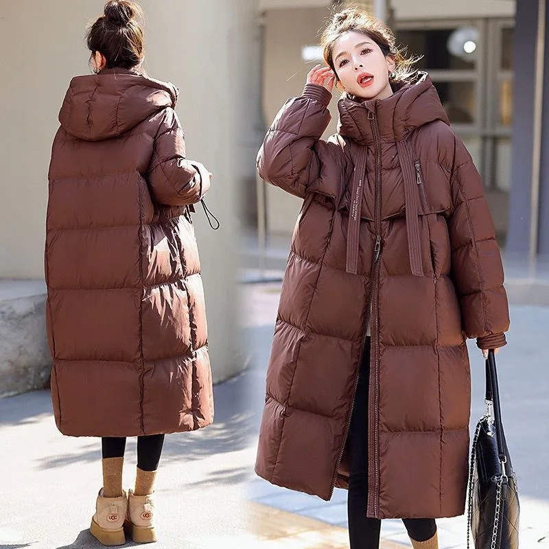 Fashion Over Wear New Cotton-Padded Jacket Female Korean Large Size High Quality Hooded Down Coat Women Parkas Long Outer Wear