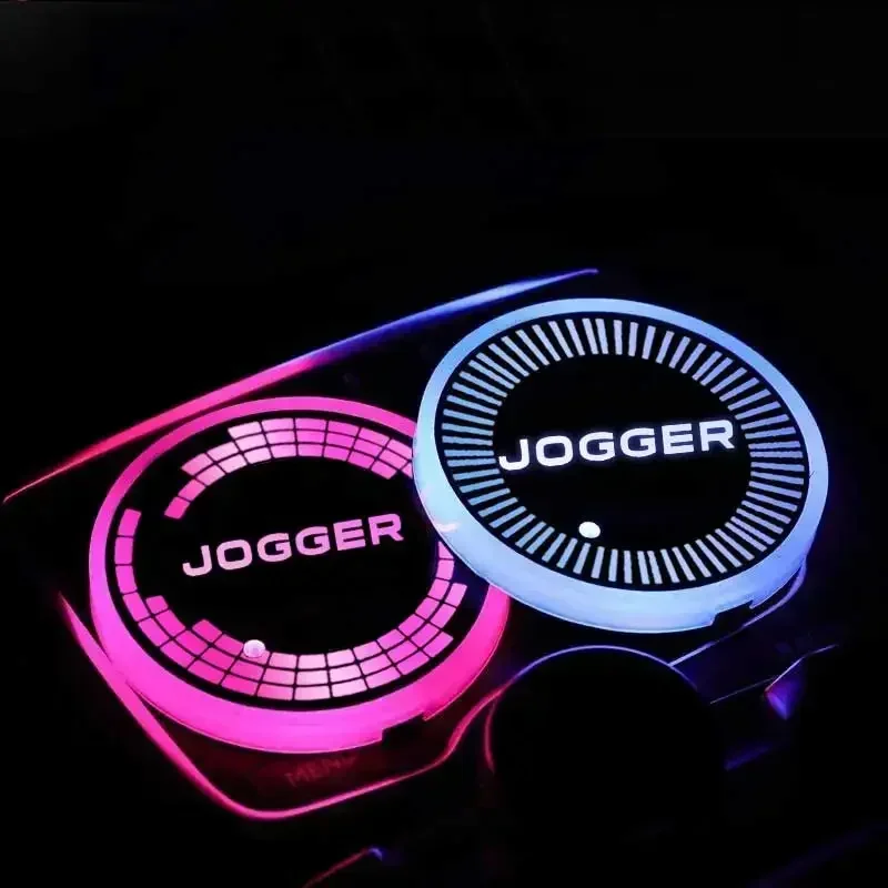 Luminous Car Water Cup Coaster LED Drink Cup Holder Mat for Dacia Jogger Badge LED Cupmat Atmosphere RGB Lights Pad Accessories