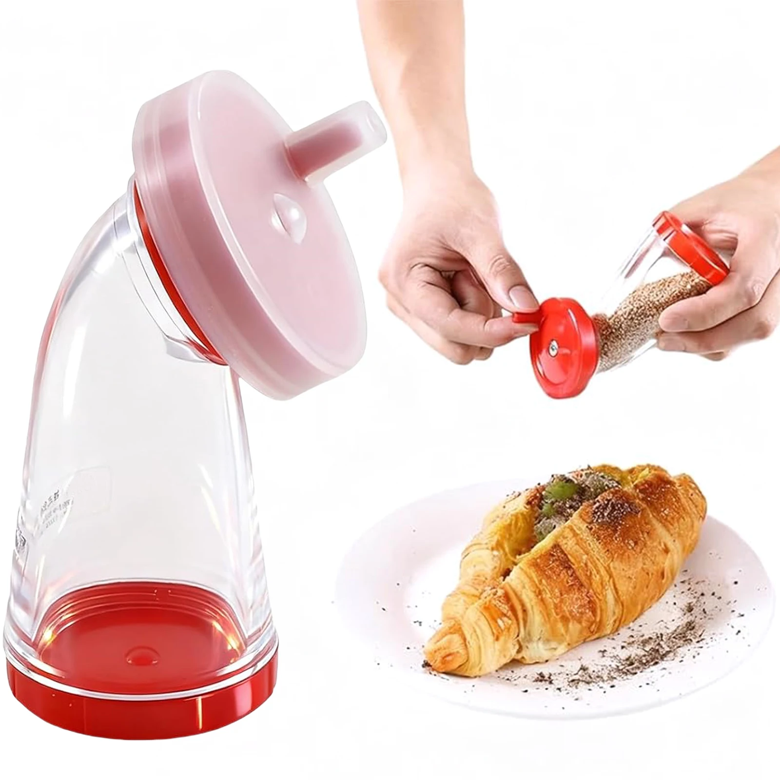 Manual Sesame Seed Grinder Plastic Container, Flaxseed Mill Crusher for Rice, Salads, Noodles, Home Kitchen Gadgets