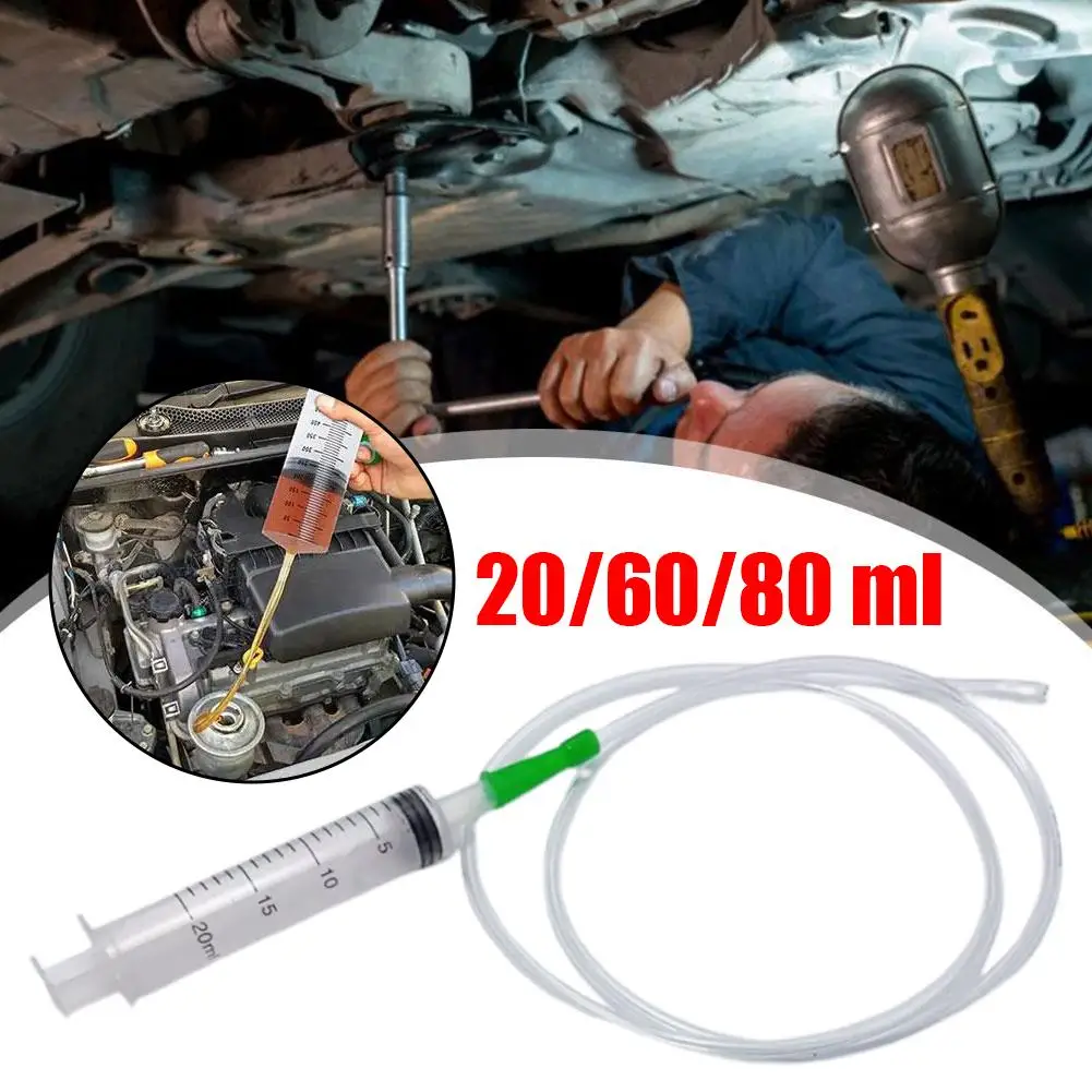 20/80ml Oil Extractor Syringe Pump with 1m Tube Manual Suction Fluid Transfer Tool for Car Fuel Brake Liquid Water Dispense E6P4 view 6