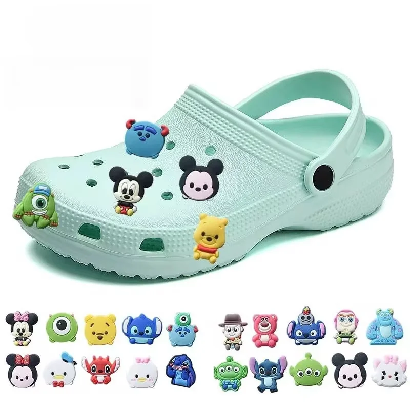 Miniso 25 sztuk/zestaw Disney Mickey Stitch postać z kreskówki dekoracja buta urocze odpinane klamry do butów akcesoria prezenty