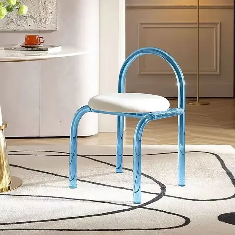 Nordic Modern Transparent Acrylic Dining Chair Luxury Art Design Plastic Seat for Living Room Home Furniture Decor Minimalist