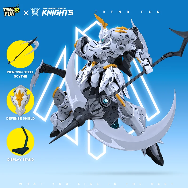 

[SNAA] Комплект модели механической модели железного серпа в масштабе 1:144 — высокошарнирный позолоченный робот-рыцарь с косой, щитом и подставкой, 14 шт.