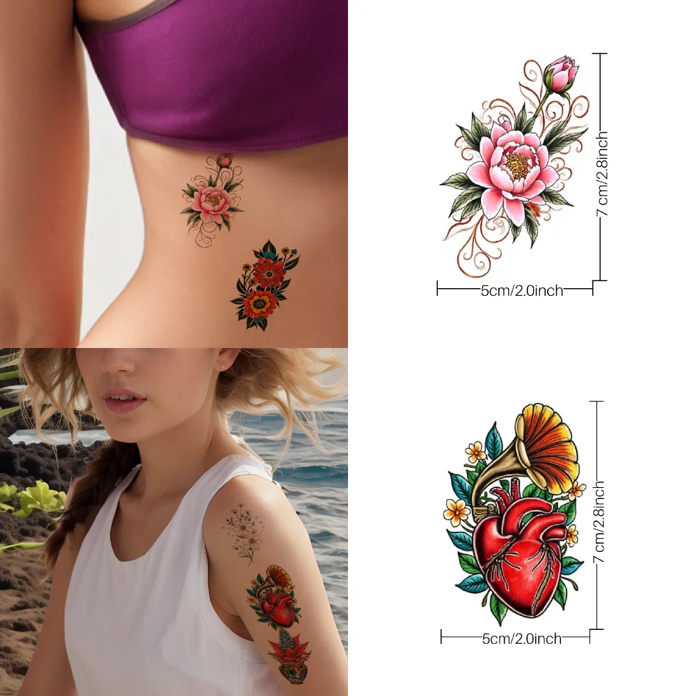 

28 шт., временные татуировки, временные татуировки, наклейки, горшок, кактус, иллюстрация, ключ орхидеи для женщин, руки, взрослых