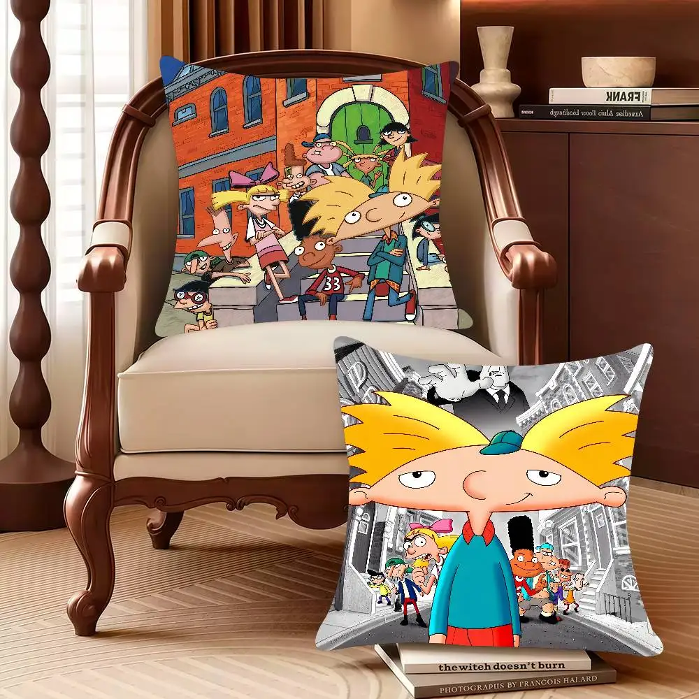 

Funny Cartoon H-Hey A-Arnold Pillow Case Decor Protective Covers Comfortable soft for Sofa Living Room Home office
