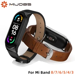 Pasek do Xiaomi Mi Band 9 8 7 6 5 4 3 Skórzana opaska NFC do Miband 6 Wersja globalna Bransoletka do Mi Band 6 7 8 Correa