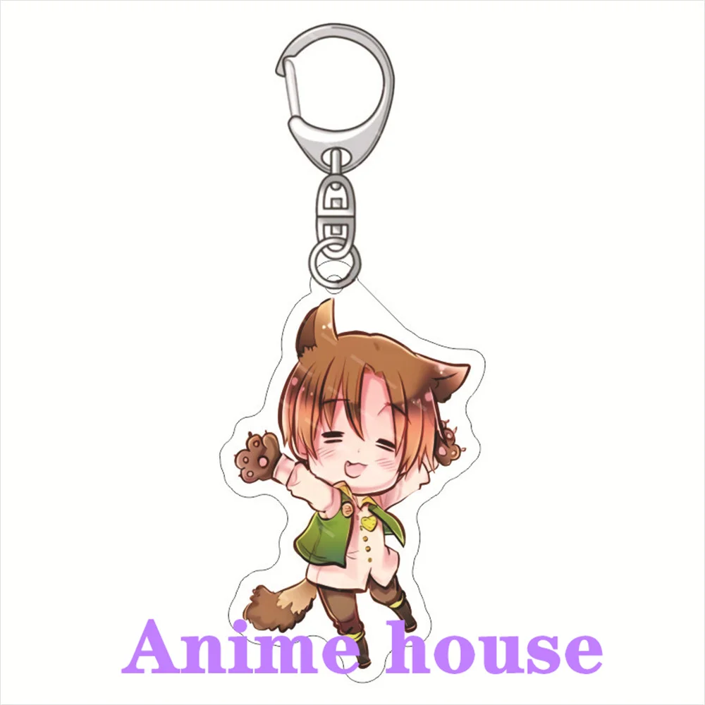 Nen Anime Hetalia Axis Powers Acrylic GAME Keychain 6cm Figure Model Keyring Plate Cosplay Toy for Gift