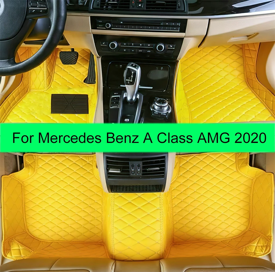 

Car Floor Mats For Mercedes Benz A Class AMG 2020 Custom Auto Foot Pads Automobile Carpet Cover Interior Accessories