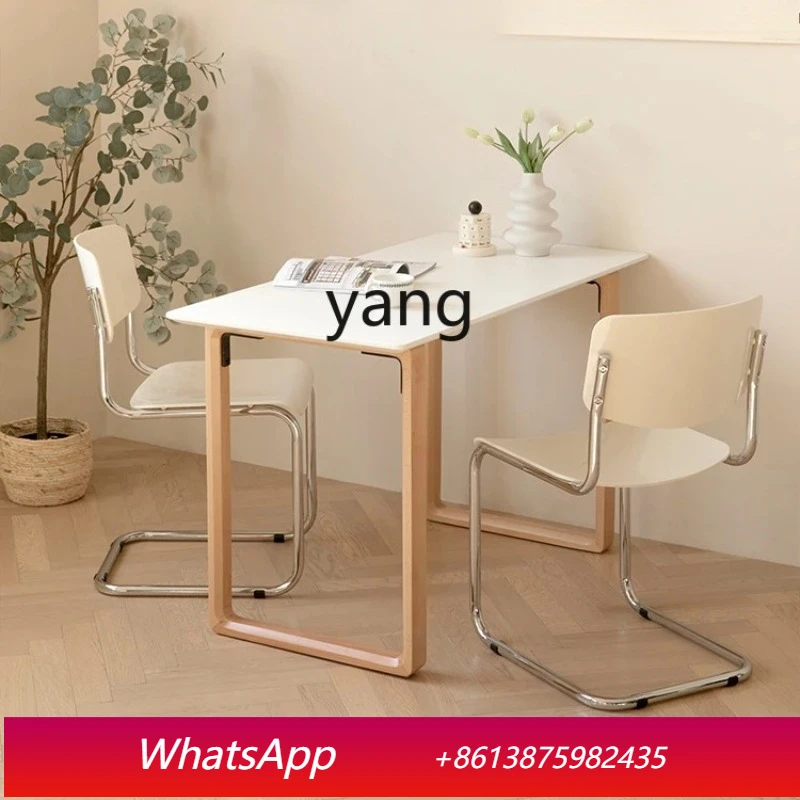 

LMMinimalistic Solid Wood Modern Long Desk Small Apartment Home White Learning Computer Office Table