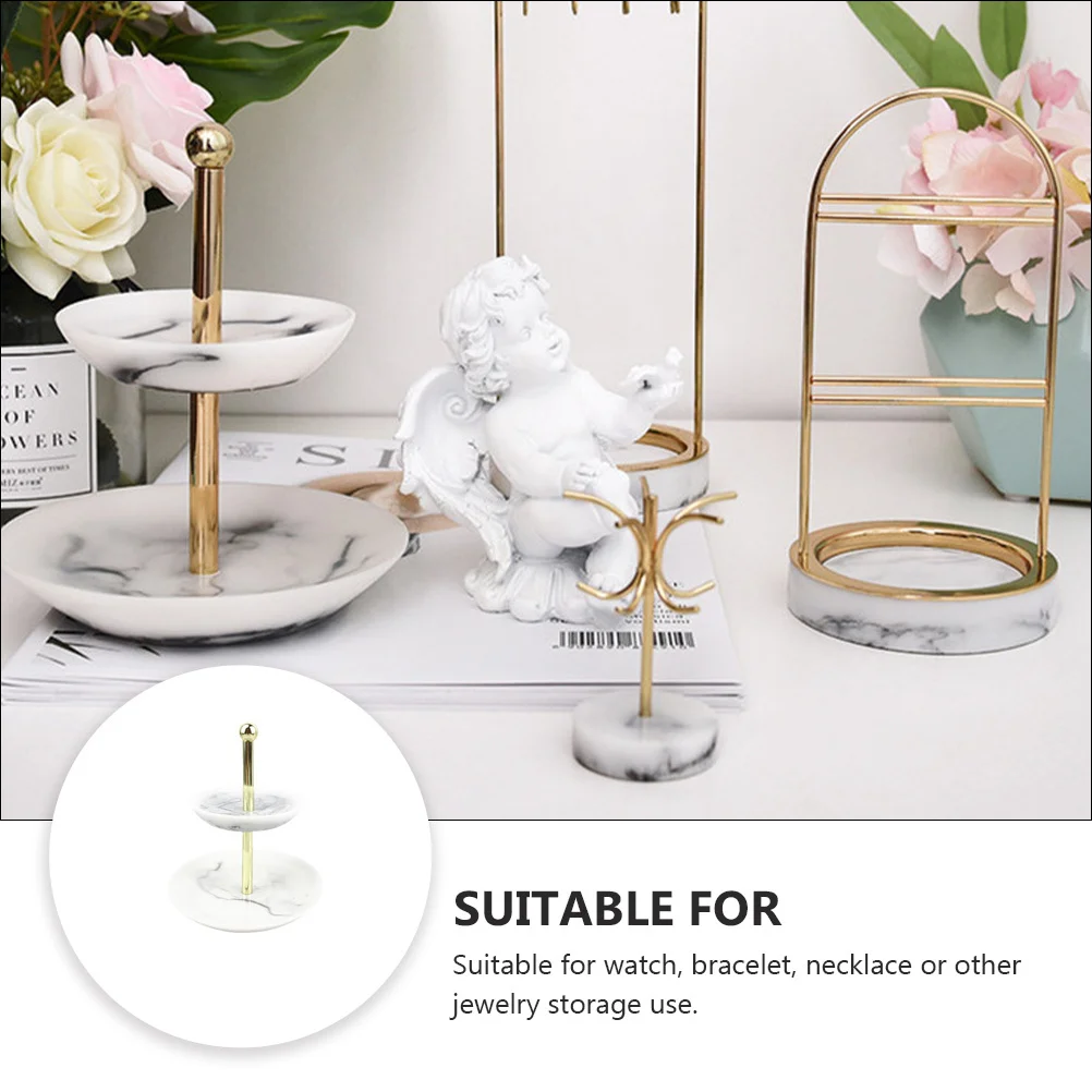 

1Pcs 2-Layer Desktop Jewelry Storage Rack Selected Excellent Material Not Easy to Deform Break Compact Jewelry Storage Rack
