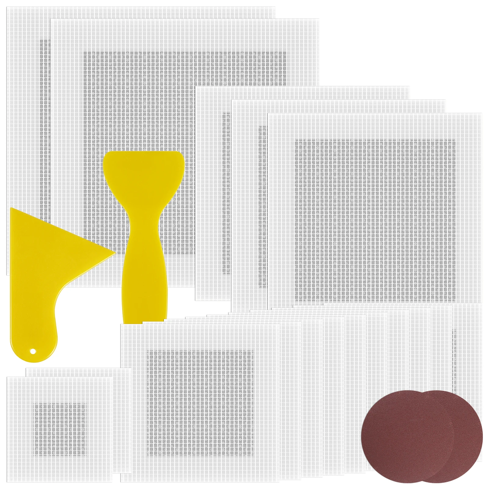 

21 piece of wall repair kit 2/4/6/8 inch with scraper sandpaper durable self-adhesive fiberglass mesh crack repair kit