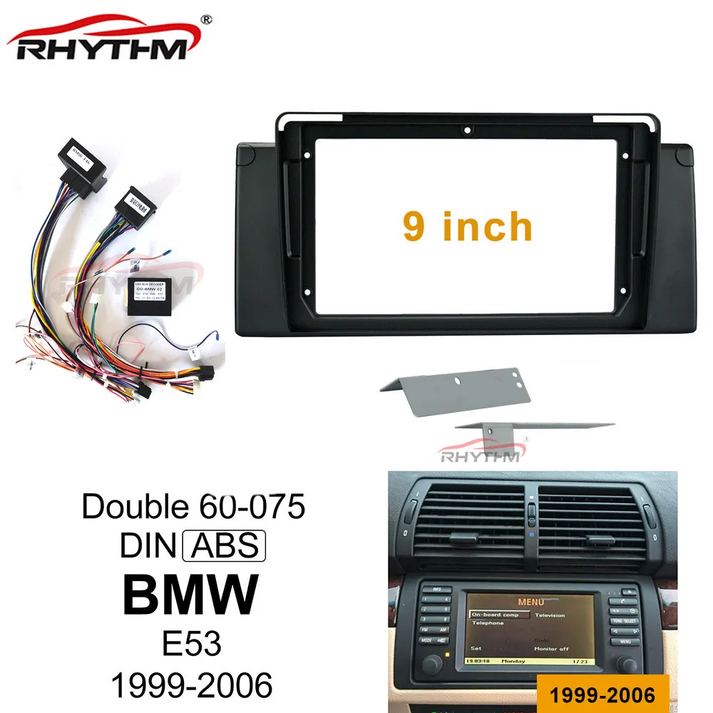

9-дюймовые автомобильные аксессуары Fascia ДЛЯ BMW E53 1999-2006, облицовочные аксессуары, комплекты рамок для звуковых устройств, автомобильная рама DVD, приборная панель