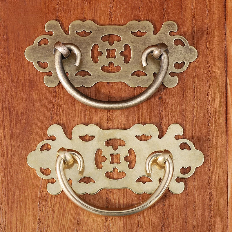 Pintu Kabinet Kabinet warna tembaga antik menarik pintu lemari mebel pegangan pintu laci kabinet Retro Tiongkok baru tarikan tembaga murni