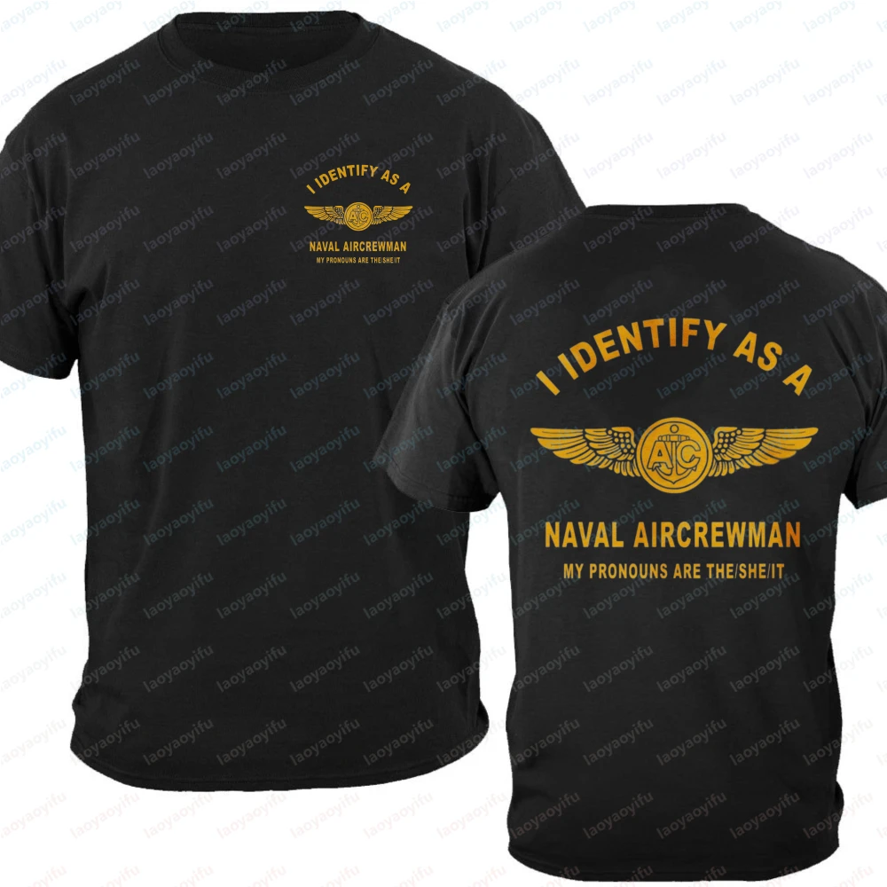 82nd Anniversary D-Day Normandy Landing 2026 T-Shirt Men's Naval Aircrewman Identify As A Crewman Double-Sided Cotton Casual Top