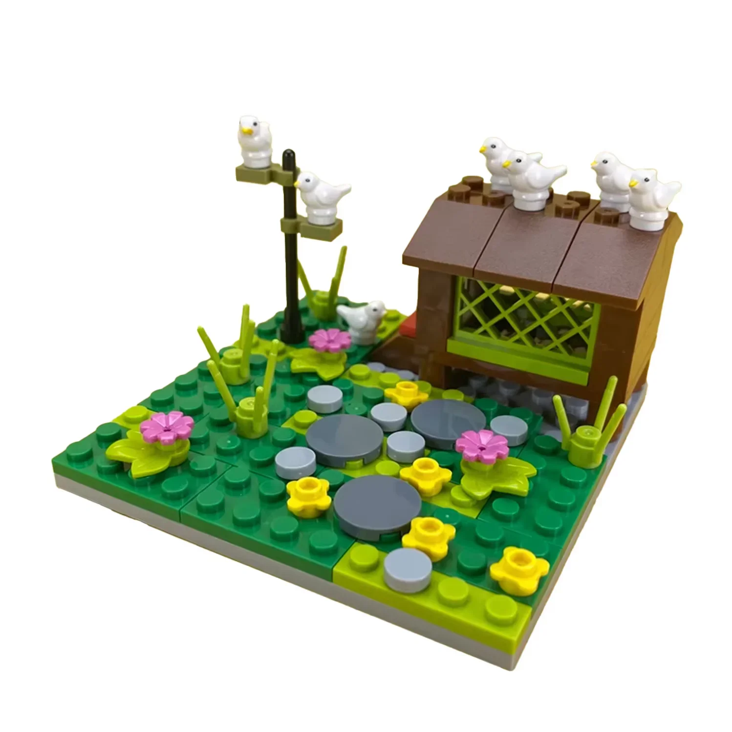 MOC Children's Farm Animal Poultry Building Block Toy Set DIY Construction Model Bird House City Building Bricks Parts