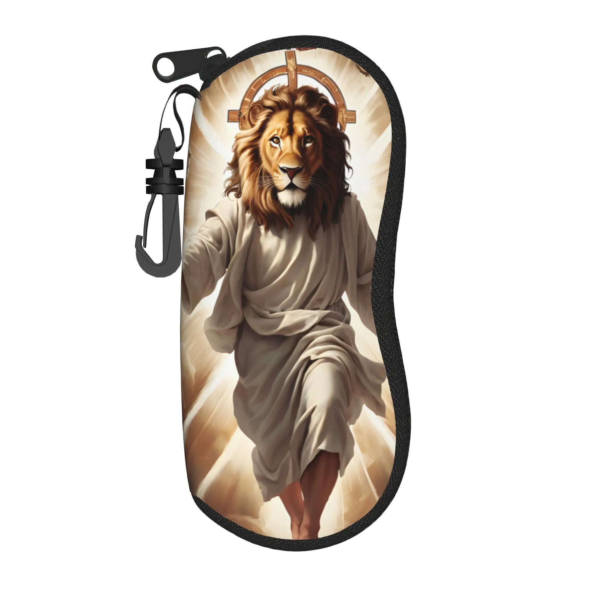 Lion of Judah Cross Jesus Christ Accessories Glasses Case for Girl Portable Accessories  Eyewear Storage Box Ins Glasses Box