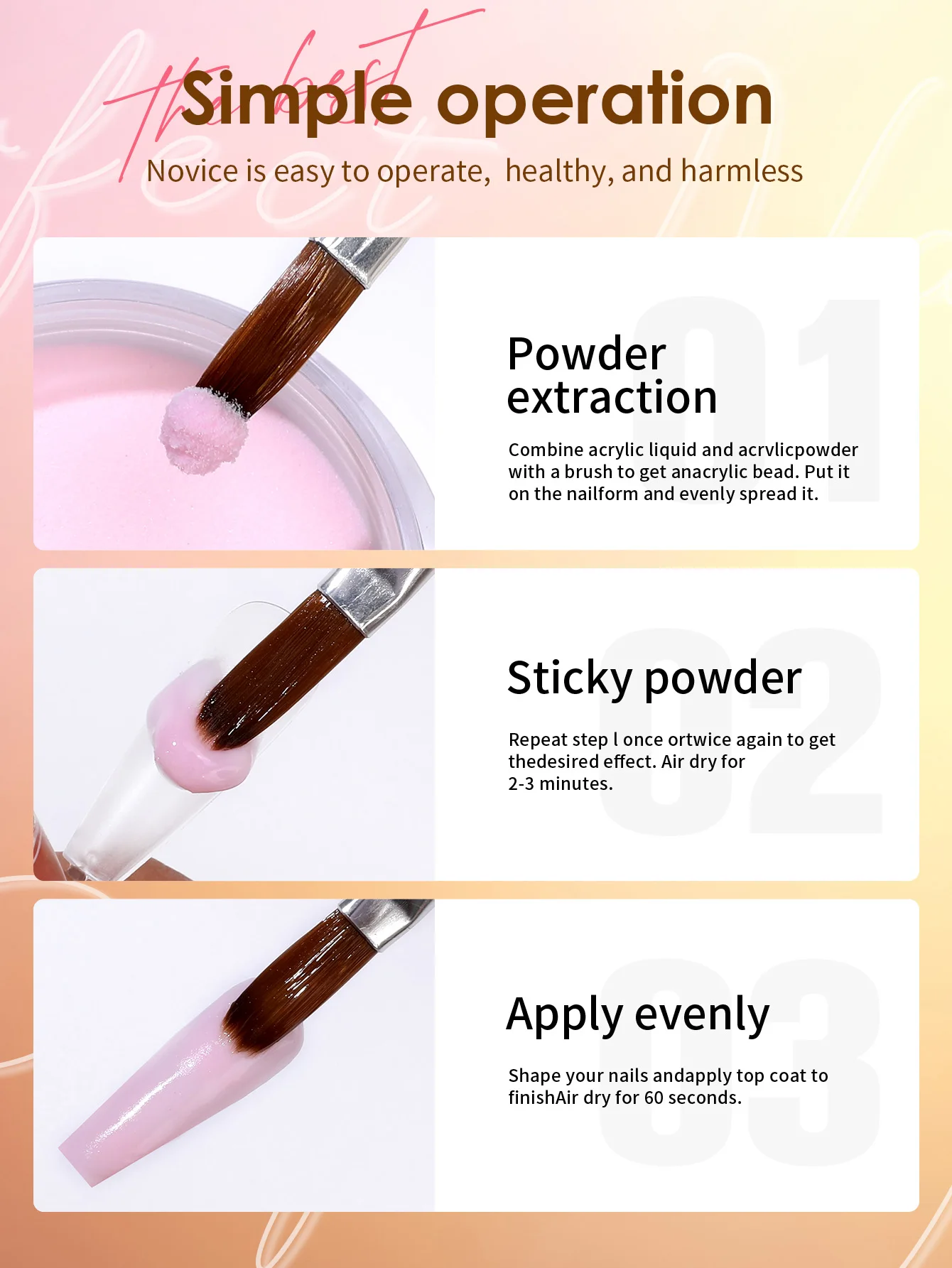 Zestaw CHOSEOS 36 kolorów akrylowych pudrów kryształowych, tworzy manicure salonowego jakości w domu, idealny dla początkujących i profesjonalistów.