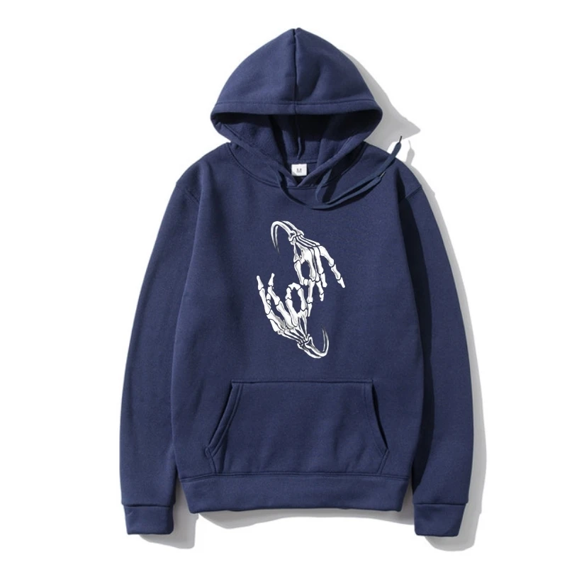 

2022 New Summer Casual Men Hoody Korn Band Skeleton Sign Bone Logo Men's Outerwear Hoodies