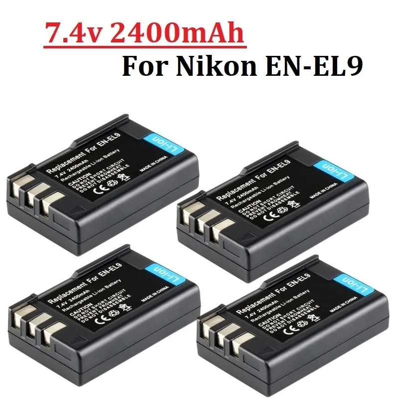 EN-EL9 EN-EL9a 배터리, 니콘 D40 D40X D60 D3000 D5000 EN EL9A, 2400mah 디지털 카메라용, ENEL9 ENEL9a EN EL9