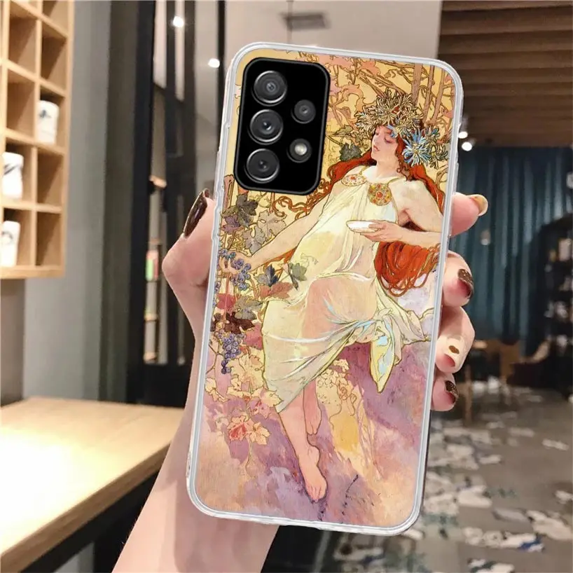 Alfons Mucha Primavera Soft Phone Case For Samsung Galaxy A14 A13 A12 A15 A54 A53 A52 A55 A34 A33 A32 A35 A24 A23 A22 A25 A04S A