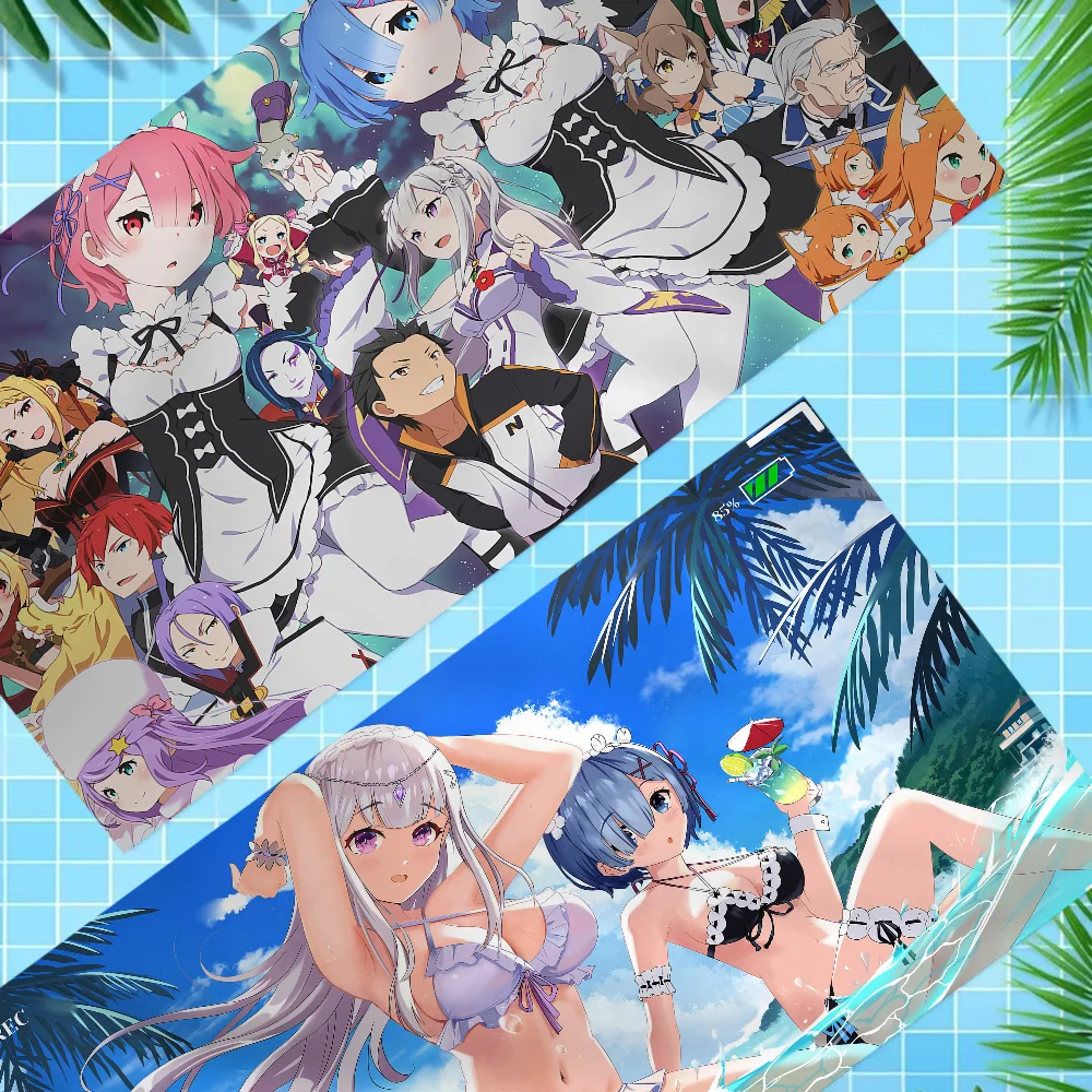 Re Zero Anime Toalha de praia de microfibra absorvente de secagem rápida macia Yoga Swimming Resort Toalha de escalada de montanha