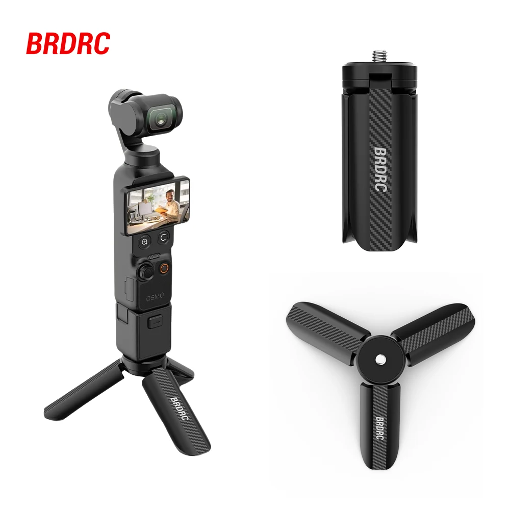 Tripé de Mesa Mini BRDRC com Parafuso de 1/4'' para DJI Pocket 4 4P/Insta360 Luna Ultra, Acessórios para Vídeo e Vlog