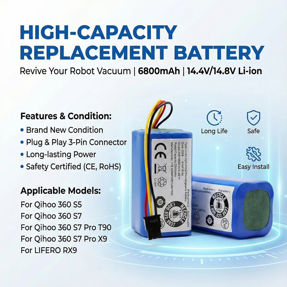 Сменный литий-ионный аккумулятор 14,4 В для LIFERO RX9 Qihoo 360 S5 S7 S7 Pro T90 X9, аксессуары для робота-пылесоса, запасные части