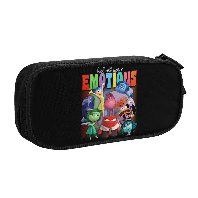 Custom Inside Out Feel Emotions Kawaii Pencil Case Girls Boys Large Capacity Pencil Pouch Students Stationery