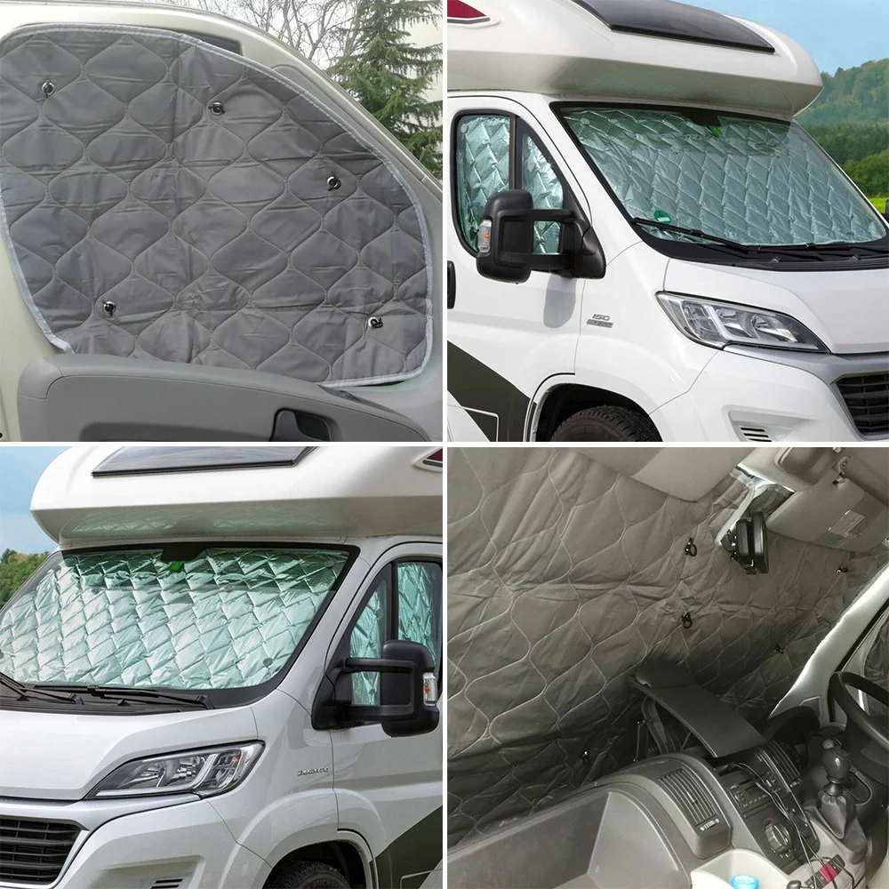 For Fiat Ducato Peugeot Boxer Citroen Sunshades Internal Thermal Blinds 7 Layer Cover Windscreen Relay Auto Exterior Accessories