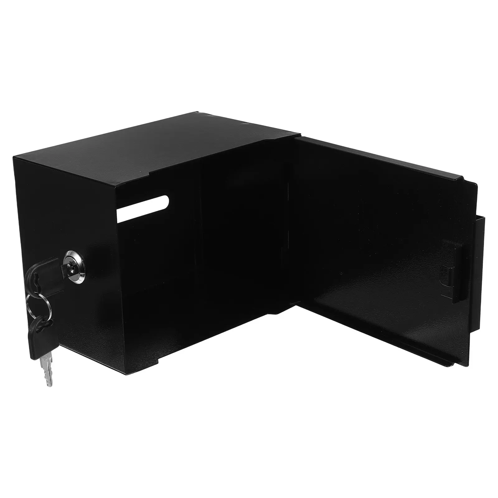 Suggestion Box Metal Locked Slot Black Donation Box Office School Feedback Comment Collection Holder Fundraising Tip Jar