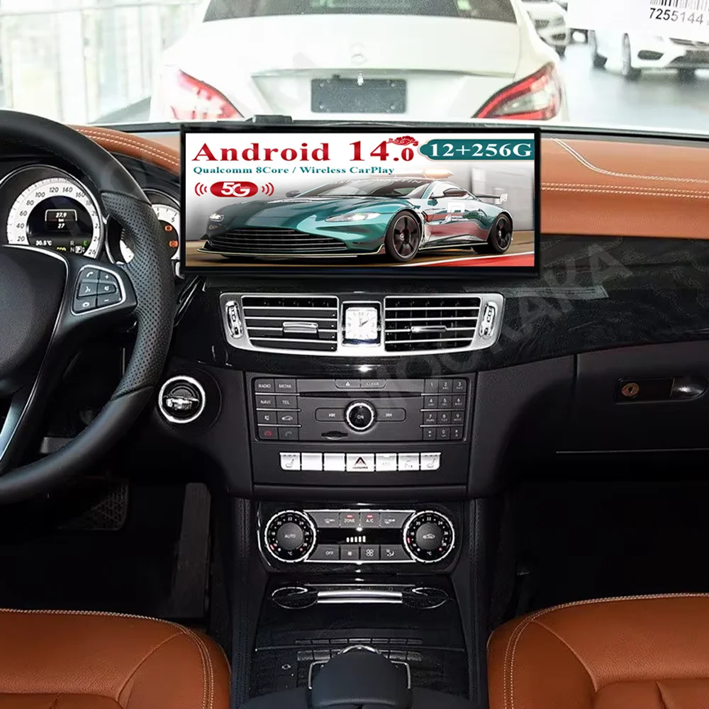 

15,8-дюймовый Android 14 Carplay стерео для Mercedes Benz CLS W218 2016 2017, автомобильный радиоприемник с GPS-навигацией, мультимедийное головное устройство NTG 5,0