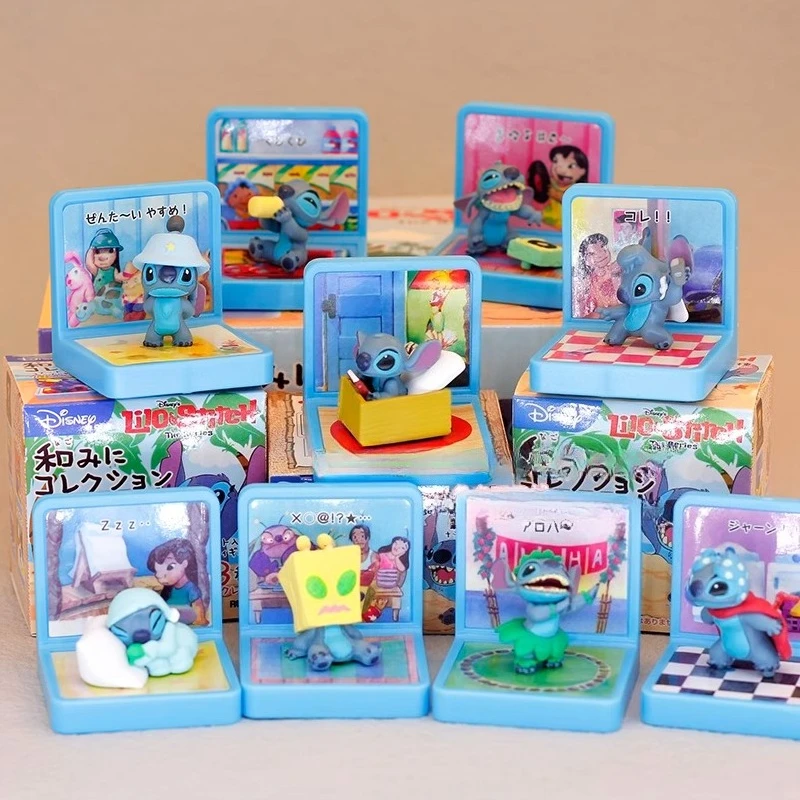 

Anime Figures Lilo & Stitch Kawaii Stitch Action Figures Miniature TV Scene Blind Box Toys Model Collection Ornaments Kids Gifts
