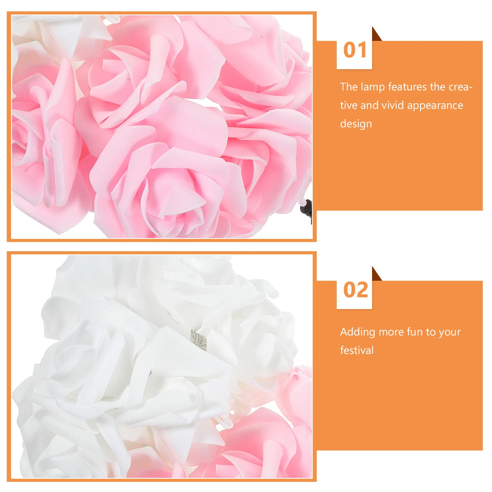 3m 20 LED سلسلة أضواء زهرة الورد USB بالطاقة المواد البلاستيكية آمنة لمهرجان أضواء الديكور الداخلي الزينة #5