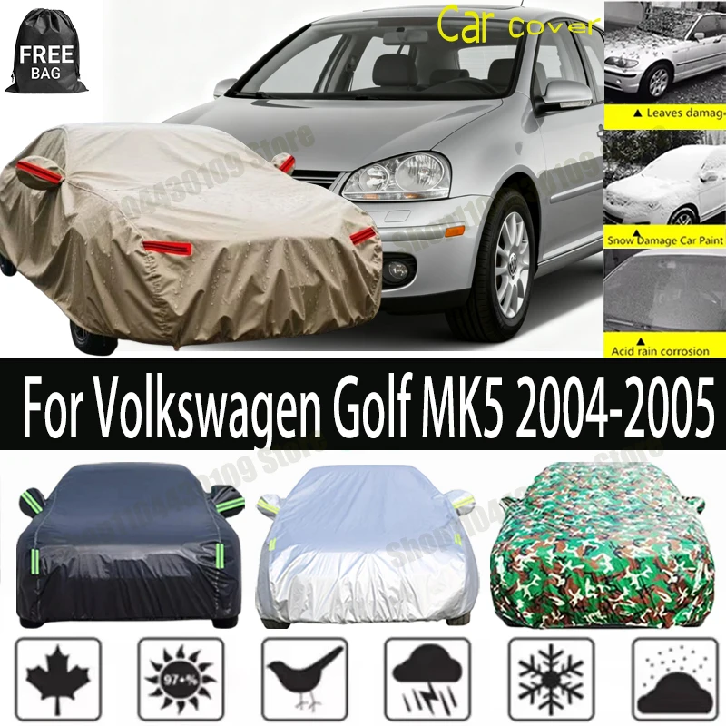 

Всепогодный чехол для автомобиля из полиэстера 210T для Volkswagen Golf MK5 2004-2005, водонепроницаемый, с защитой от УФ-излучения и пыли, для наружного использования