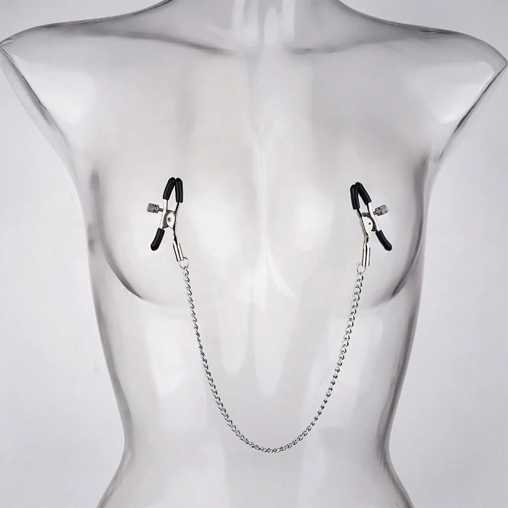 Metal Nipple Clamp With Metal Chain for Women Fetish To Breast Labia Clip Stimulation Massager Bdsm Bondage Sex Products Adult