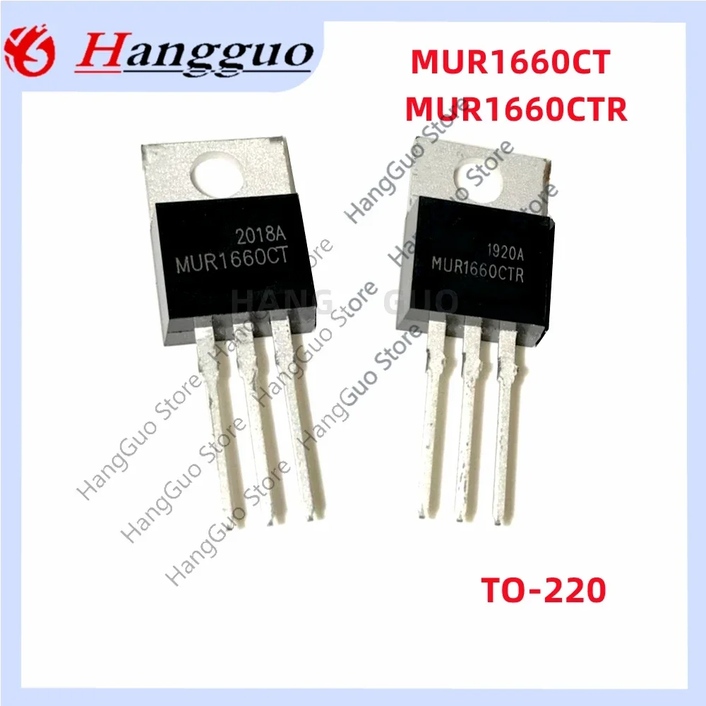 

10PCS Original MUR1660CT common cathode MUR1660CTR common anode (5PCS 1660CT+5PCS 1660CTR)16A 600V TO-220 fast recovery diode