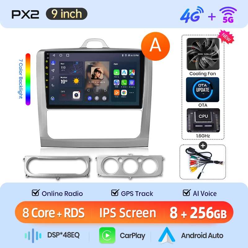 AWESAFE Draadloze CarPlay Android Auto Radio voor Ford Focus 2 3 Mk2 Mk3 2004 2005-2011 Auto Intelligent Systemen RDS GPS FM BT SWC