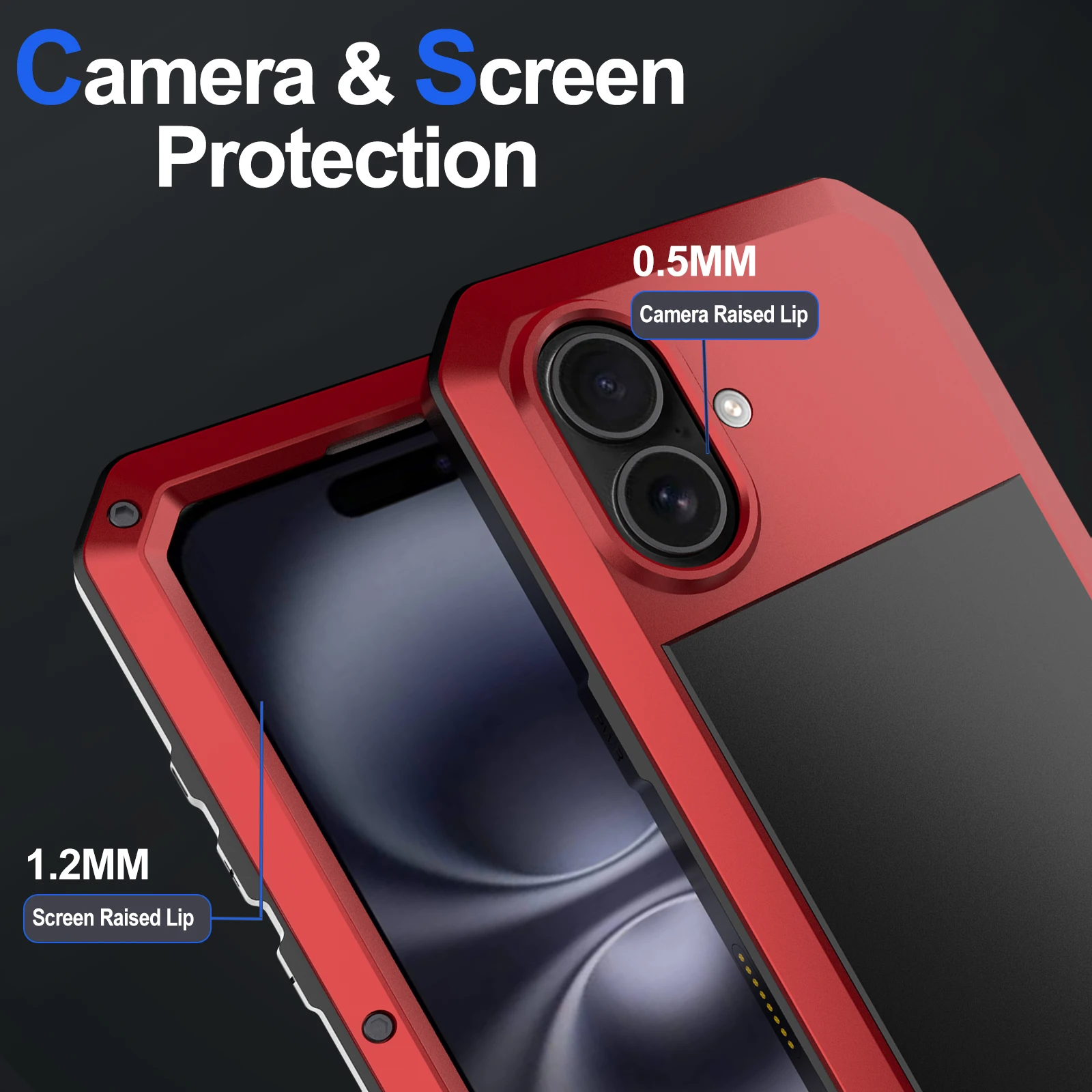 Metall-Rüstung, passend für iPhone 17 Pro Max, 16, 15, 14, 13, 12, 11, XS Max, XR, 6/7/8 – Schutzhülle, All-Inclusive-Dreifachschutz-Gehäuse – Detail 10