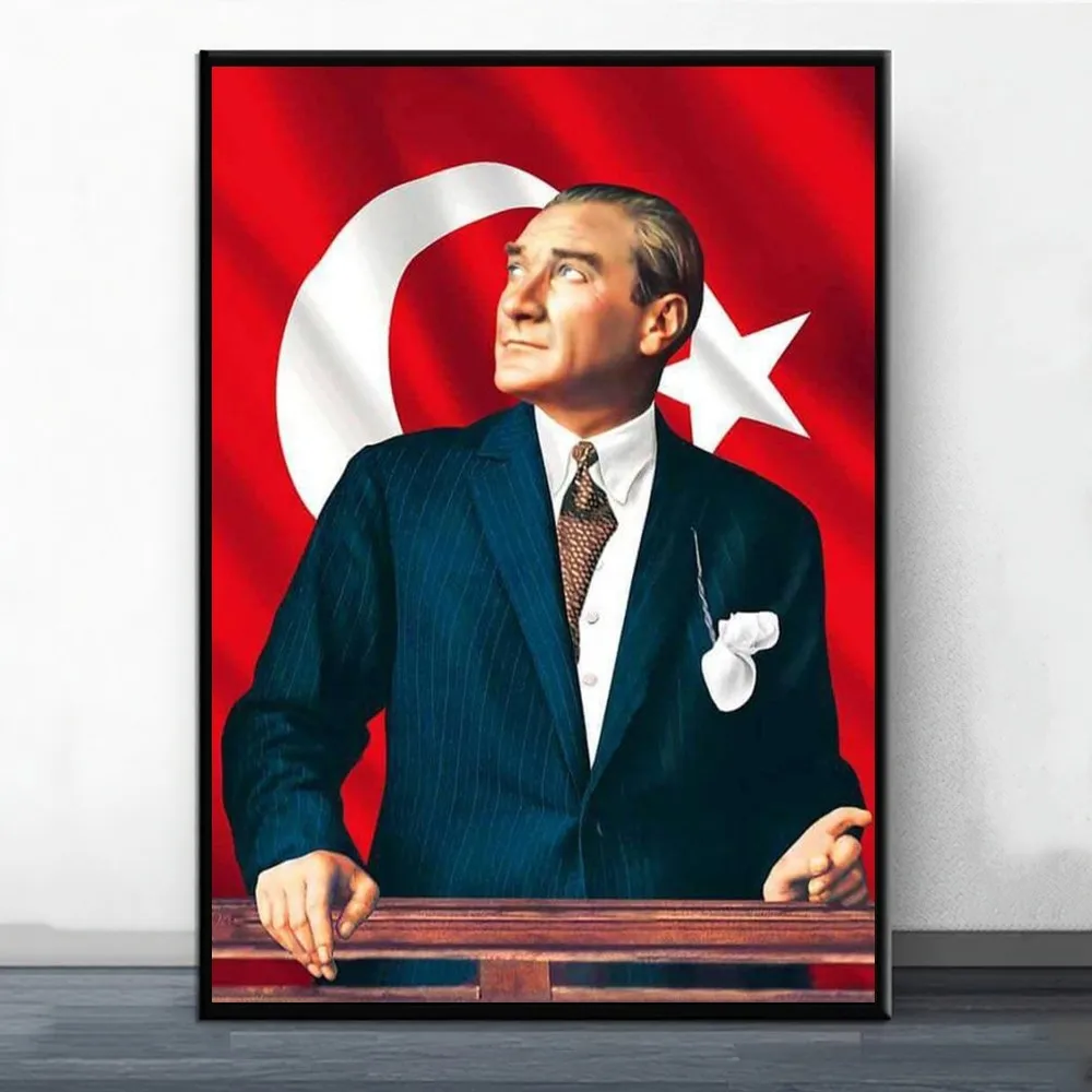 Turkey Mustafa Kemal Ataturk Poster Painting Wall Pictures For Living Room Decor Sticker