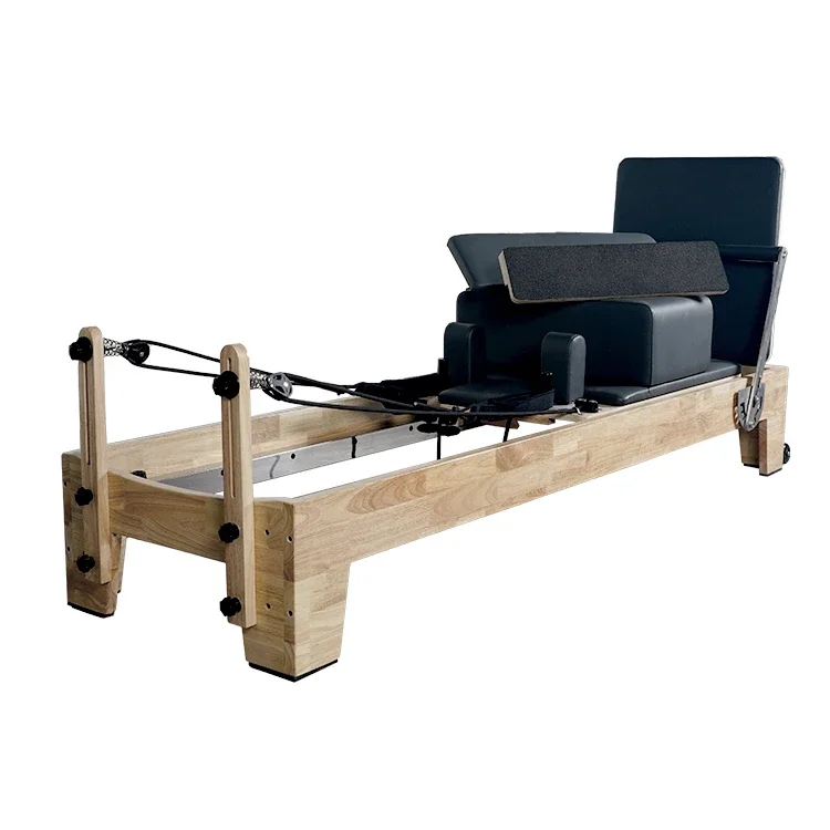

y Reformer Pilates Machine Professional Oak Wood Material Pilates Reformer Beds Custom Logo Pilates Machine Reformer