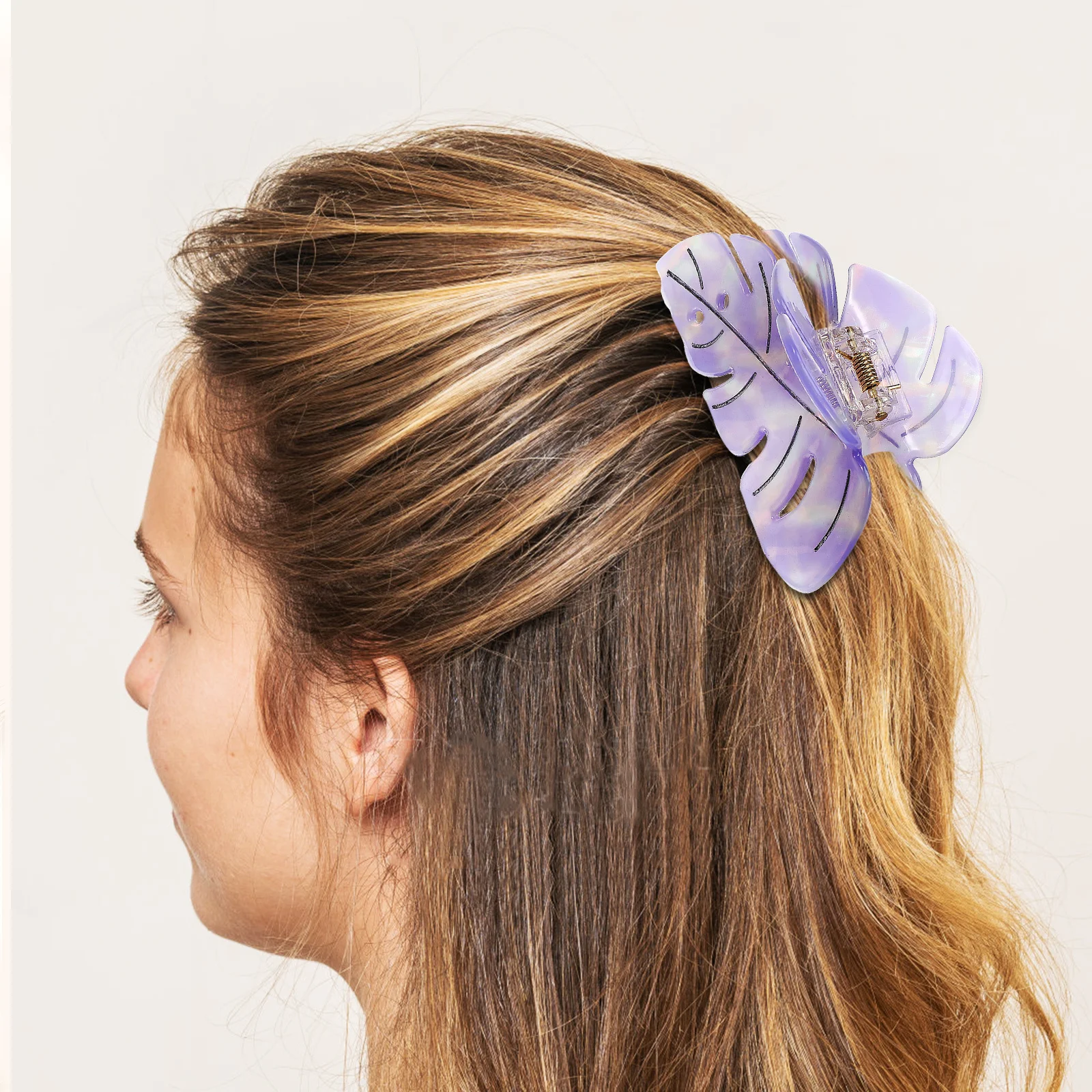 

Women Clip Thick Sturdy Acetate Leaf Accessories Secure Grip Party Daily Use Claw Leaf Claw Clips For Thick Hair Hair Clips